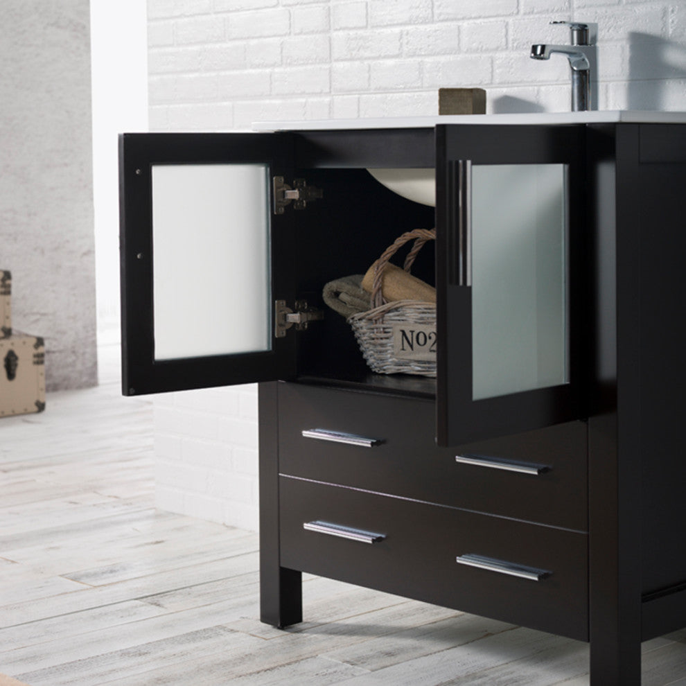 Sydney 30" Vanity Set With Mirror, Espresso