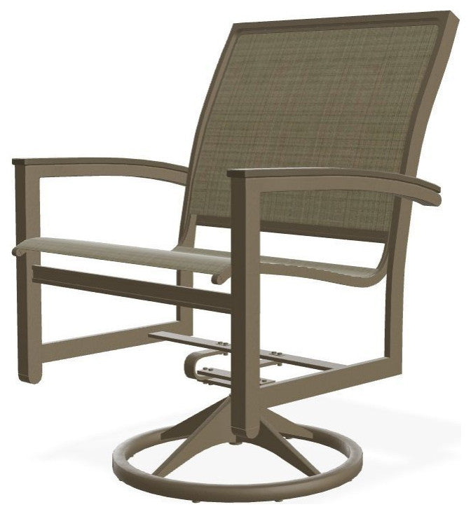 Bazza Sling Outdoor Swivel Rocker, Elevation Stone/Beachwood