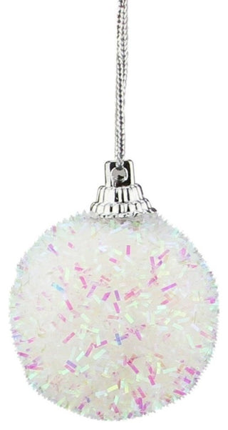 Iridescent Bristled Christmas Ornaments, Set of 7