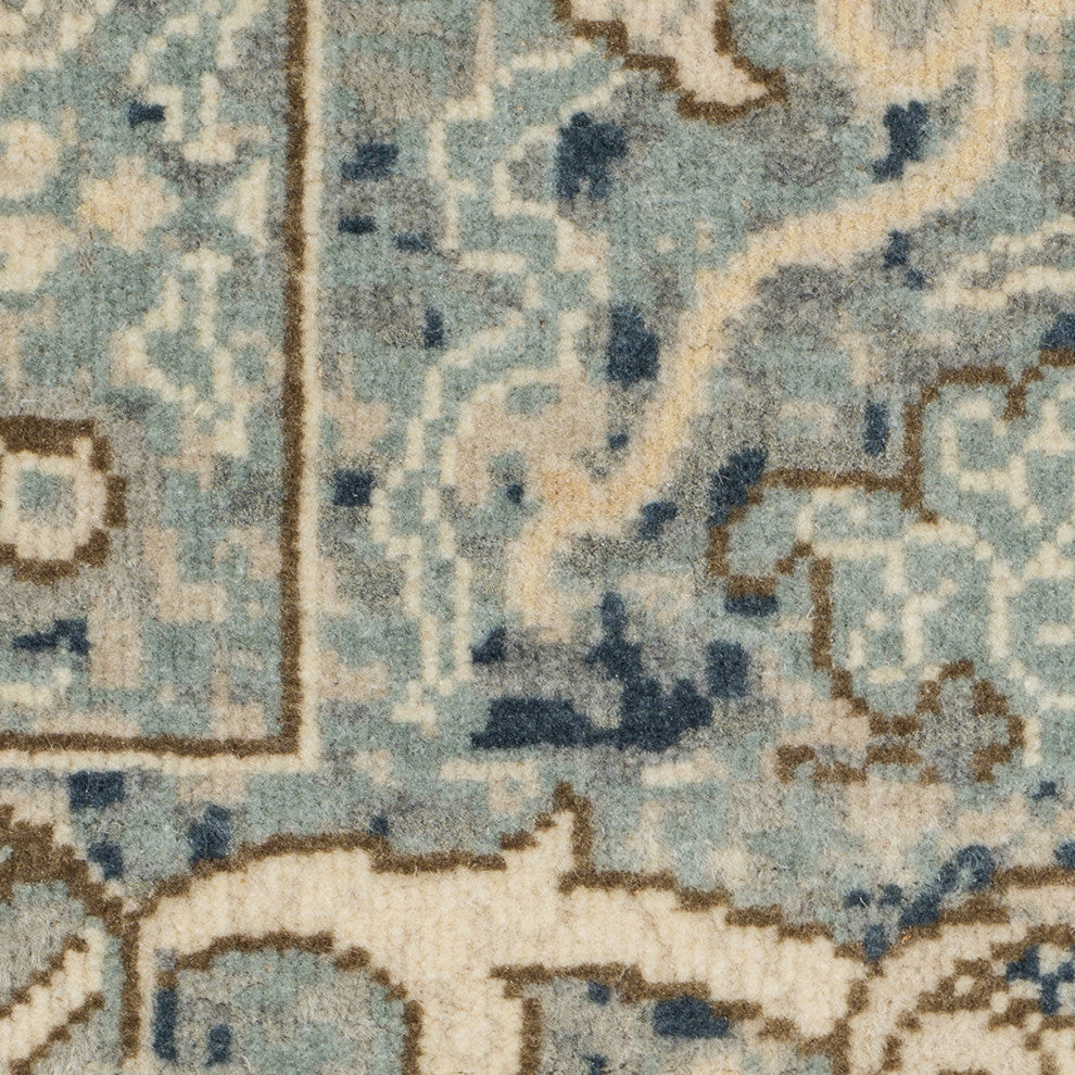 Vintage Pagota Area Rug, Blue, 8' x 10', Bordered