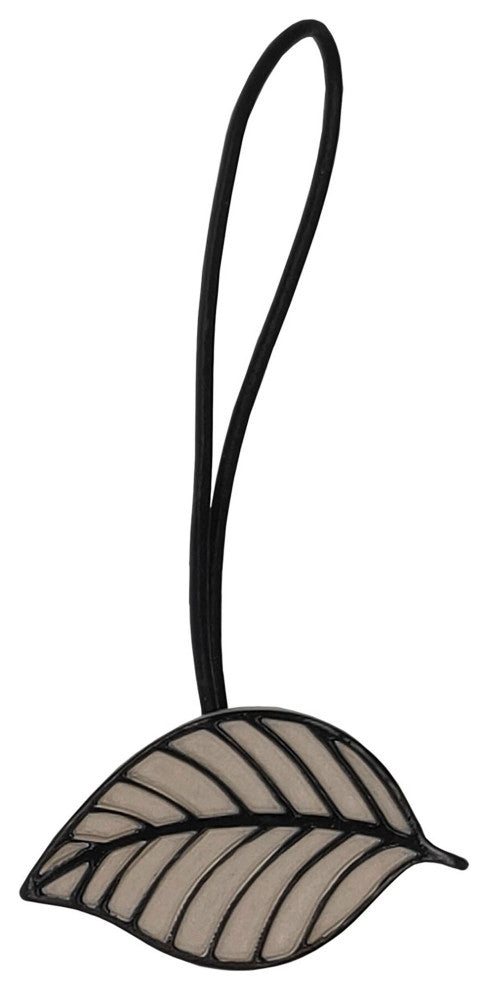 Magnetic Curtain Tiebacks "“ Leaf Design in Resin, Taupe, Pack of 1