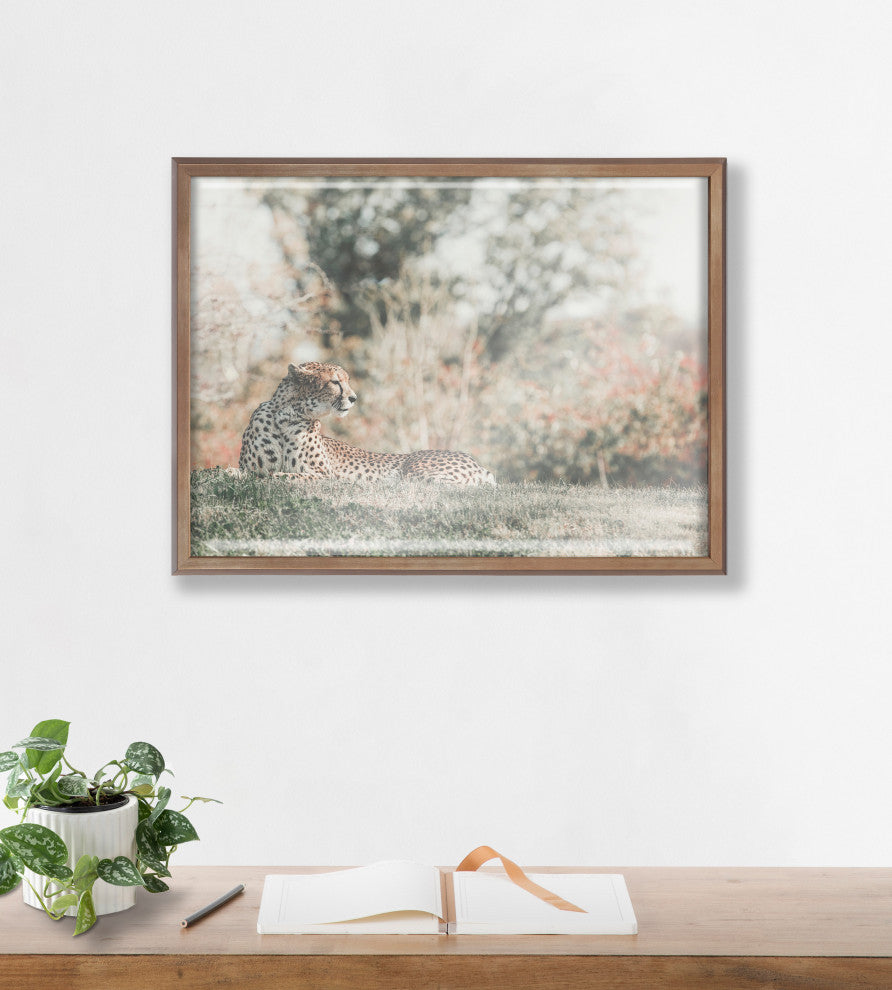Blake Cheetah Framed Printed Glass by Alicia Abla, Gold 18x24