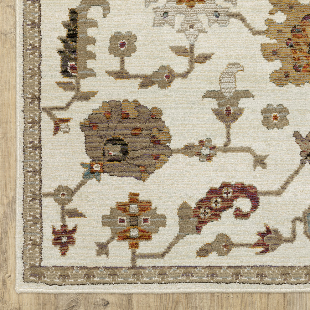 Adeline Persian Inspired Ivory/ Multi Area Rug 5'3" x 7'3"