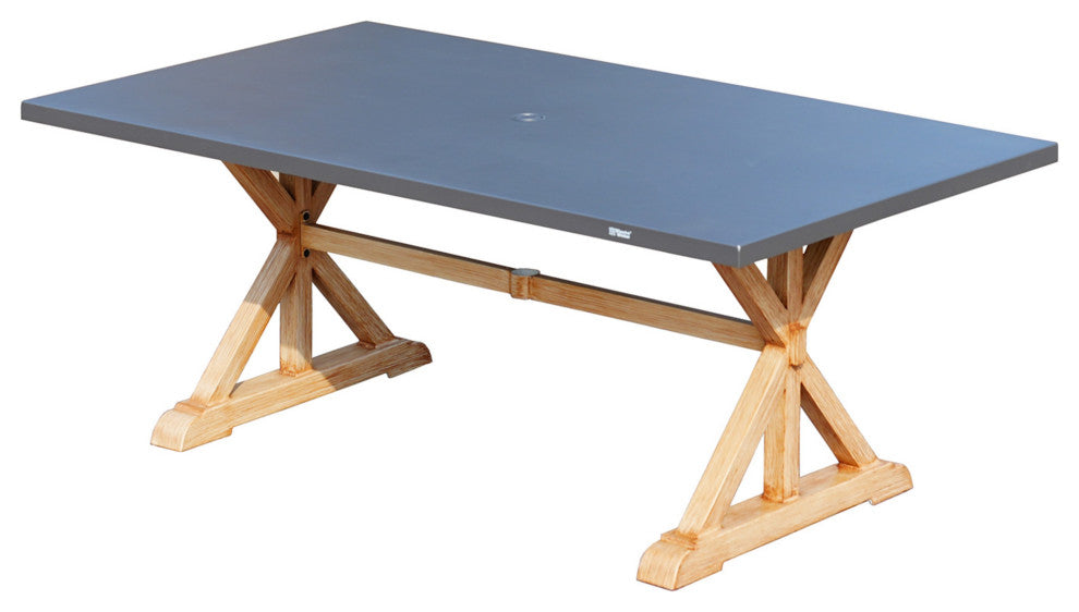 72" Aluminium Coated Dining Table with Umbrella Hole