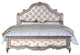 Benzara BM261927 Eastern King Bed With Button Tufting and Raised Molding, Gold