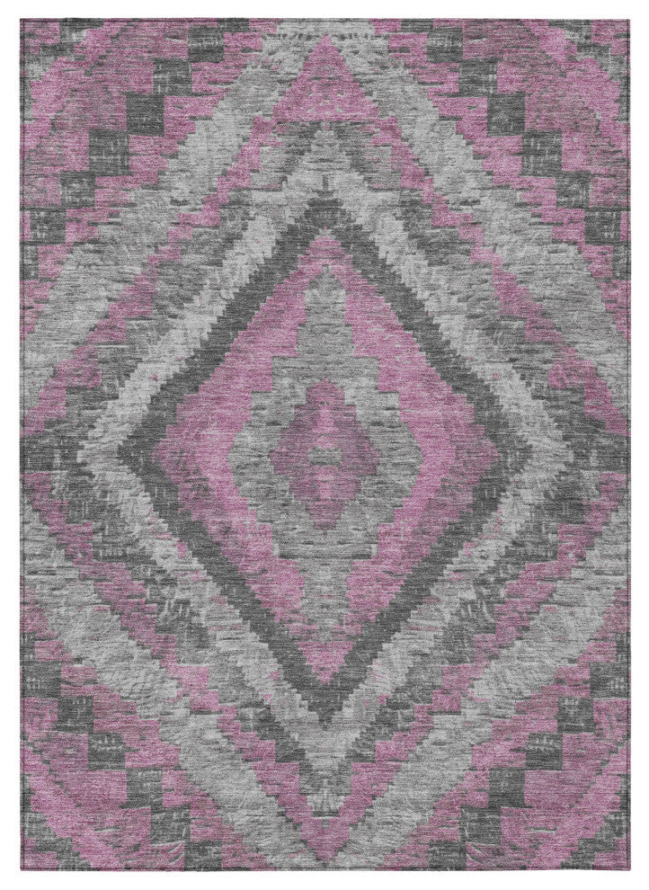 Machine Washable Indoor/Outdoor Chantille ACN1890 Blush 5' x 7'6" Rug