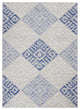 6' X 9' Blue Gray Geometric Dhurrie Area Rug