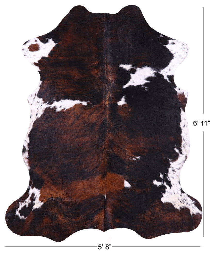 6' 11" X 5' 8" Organic Natural Hair-On Cowhide Area Rug C1580