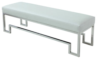 Laurence Bench, Silver and White, Polish Steel