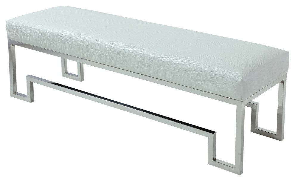Laurence Bench, Silver and White, Polish Steel