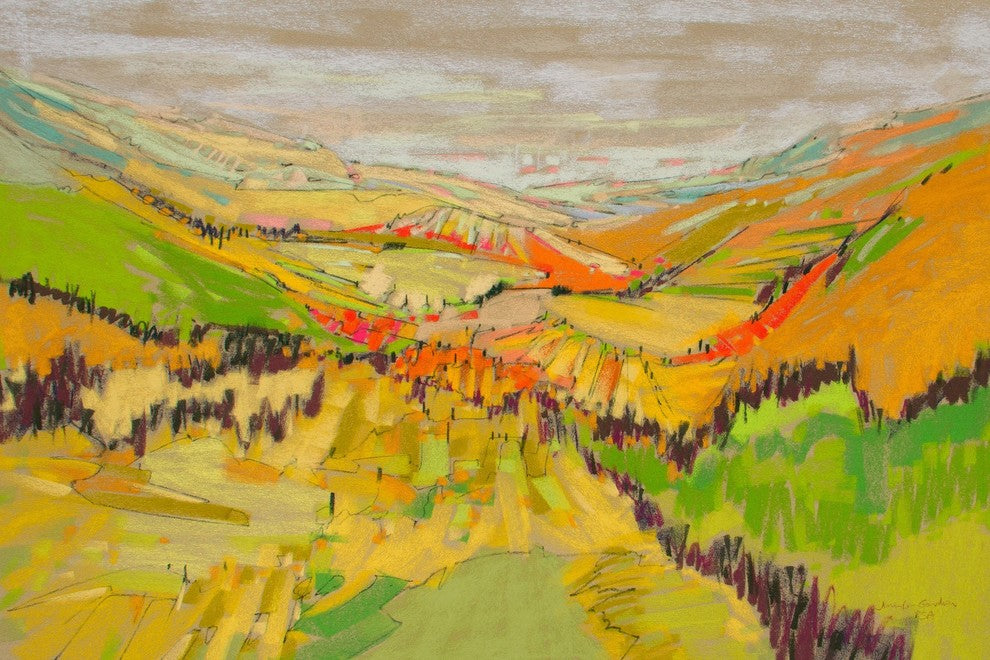"Patchwork Hills VII" Painting Print on Wrapped Canvas, 60x40