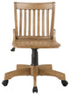 Deluxe Armless Wood Bankers Chair With Wood Seat, Medium Oak