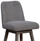 Amalie Swivel Counter Stool, Gray Oak Wood Finish With Gray Boucle Fabric