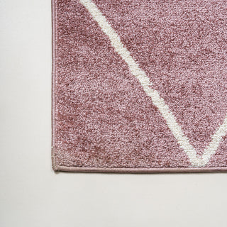 Cole Minimalist Diamond Trellis Rose/White 2'x8' Runner Rug