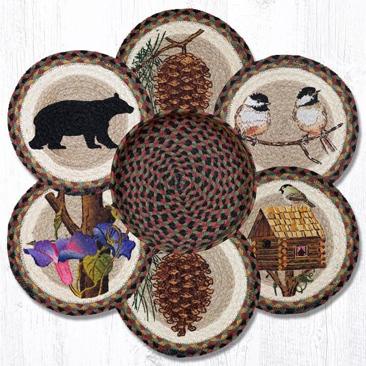 Earth Rugs 81 Cabin Bear Trivets in a Basket - Thumbnail 4