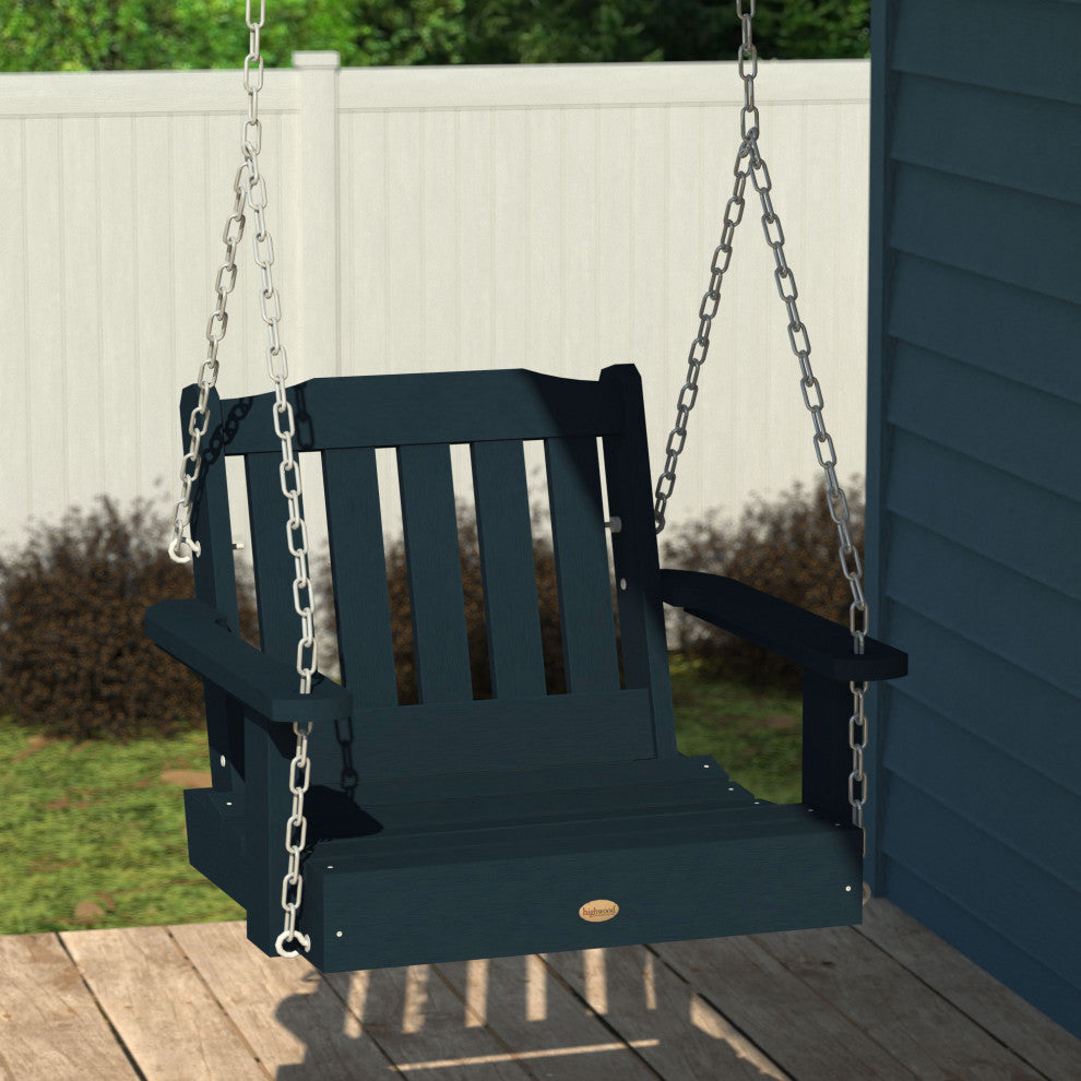 Lehigh Single Seat Swing, Weathered Acorn, Federal Blue