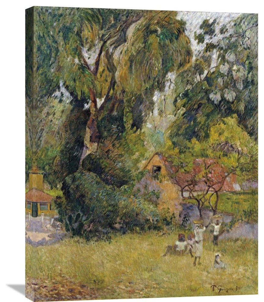 "Huts Under The Trees" Stretched Canvas Giclee by Paul Gauguin, 24"x30"