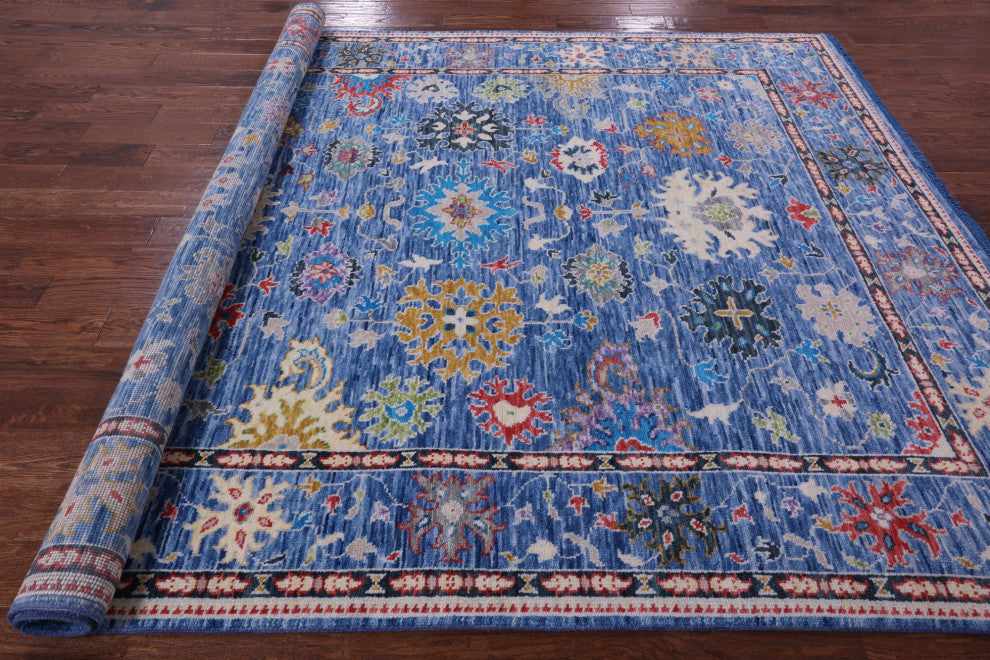 7' 11" X 9' 9" Hand Knotted Turkish Oushak Wool Rug - Q15735
