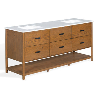 Safavieh Couture Jaylessa Vanity, Medium Oak/White, 72In