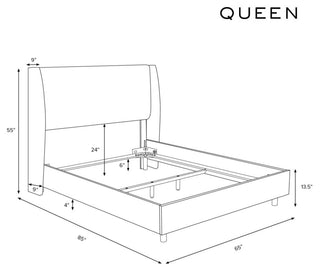 Queen Bed, Milano Snow