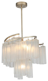 Maxim 39575 Victoria 7 Light 25"W Chandelier - Golden Silver / Waterfall Glass