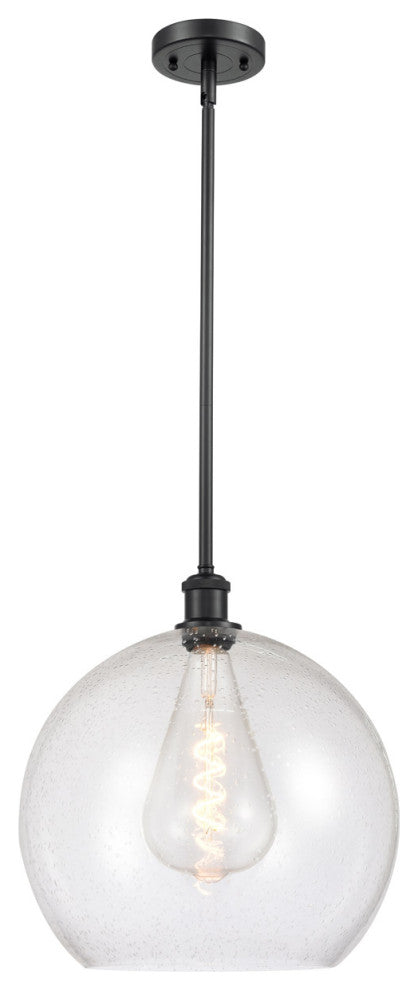 Innovations 516-1S-BK-G124-14-LED 1-Light Pendant, Matte Black