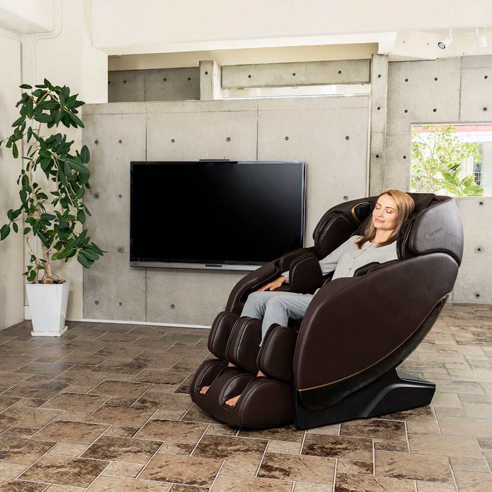Jin 2.0 - Deluxe Heated SL Track Zero Wall Massage Chair, Espresso