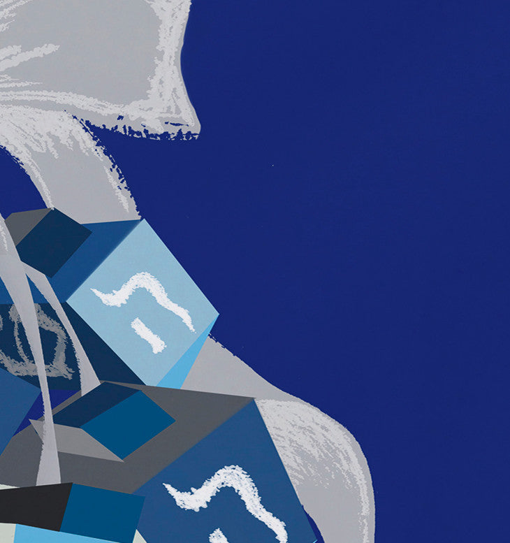 Turn, Turn, Turn, Geometric Print Placemat, Royal Blue (Set of 4), 18 x 14"