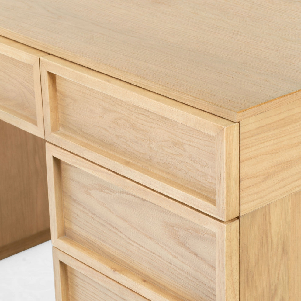 Safavieh Couture Zeus 7 Drawer Wood Desk, Natural