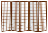 4' Tall Window Pane Shoji Screen, Walnut, 5 Panels
