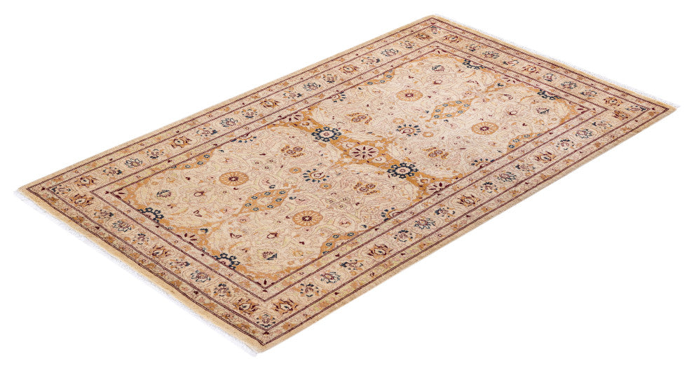 Mogul, One-of-a-Kind Hand-Knotted Area Rug Orange, 3' 1 x 5' 2