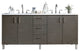 Metropolitan 72" Double Vanity, Silver Oak, No Top, Without Top