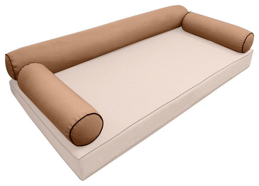 Style6 Twin Size Contrast Pipe Trim Bolster Pillow Outdoor Slip Cover ONLY AD104