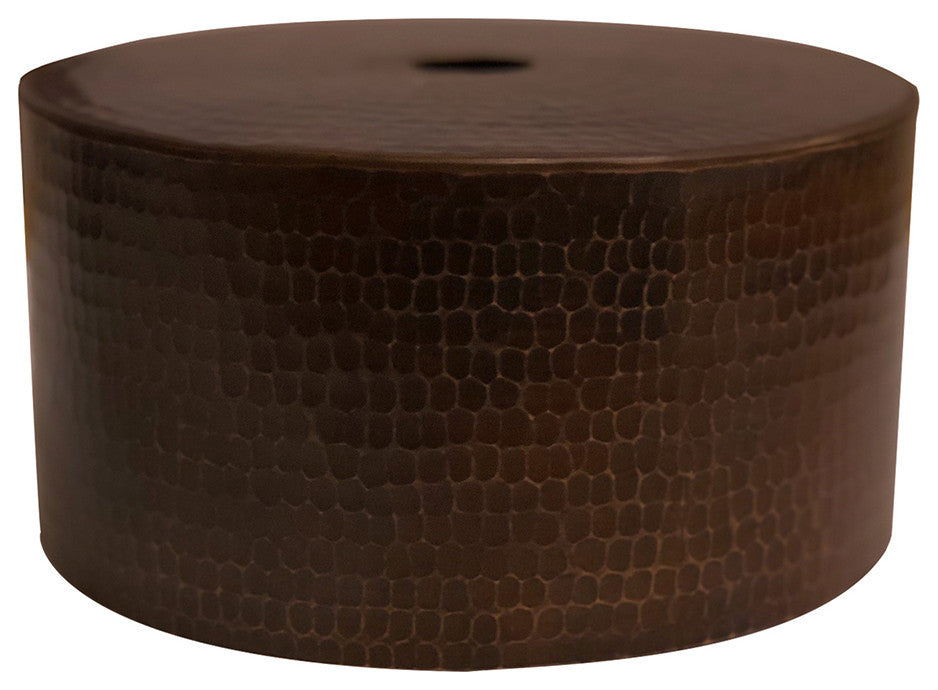 Hand Hammered Copper 8" Round Cylinder Pendant Light Shade