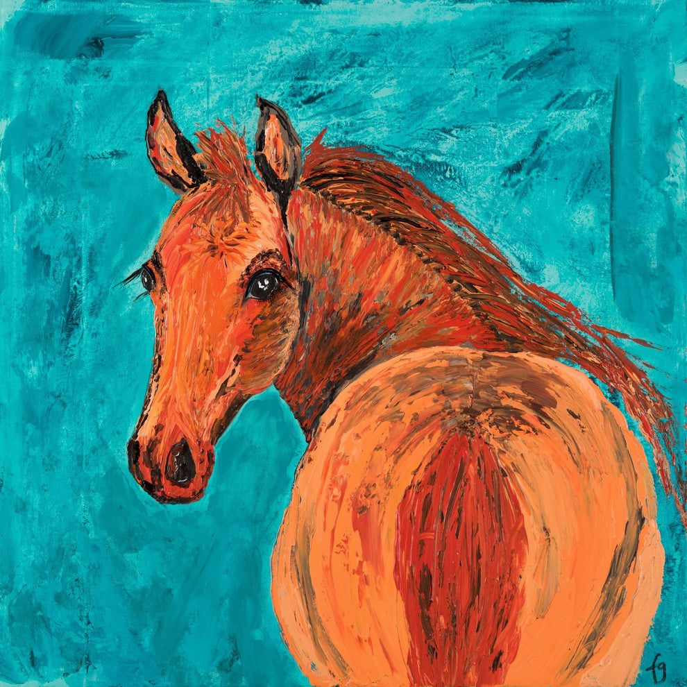 "Rusty Bai" Painting Print on Wrapped Canvas, 18"x18"