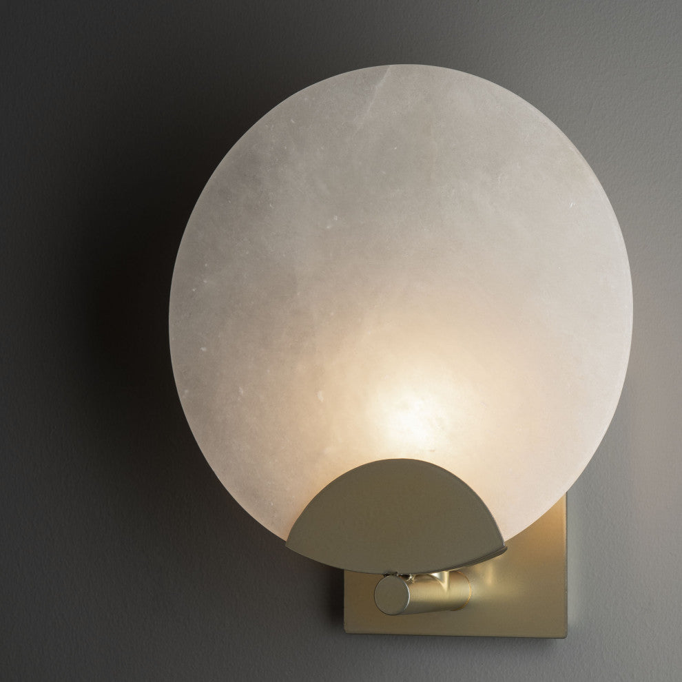 Callisto 1-Light Sconce Modern Brass Alabaster