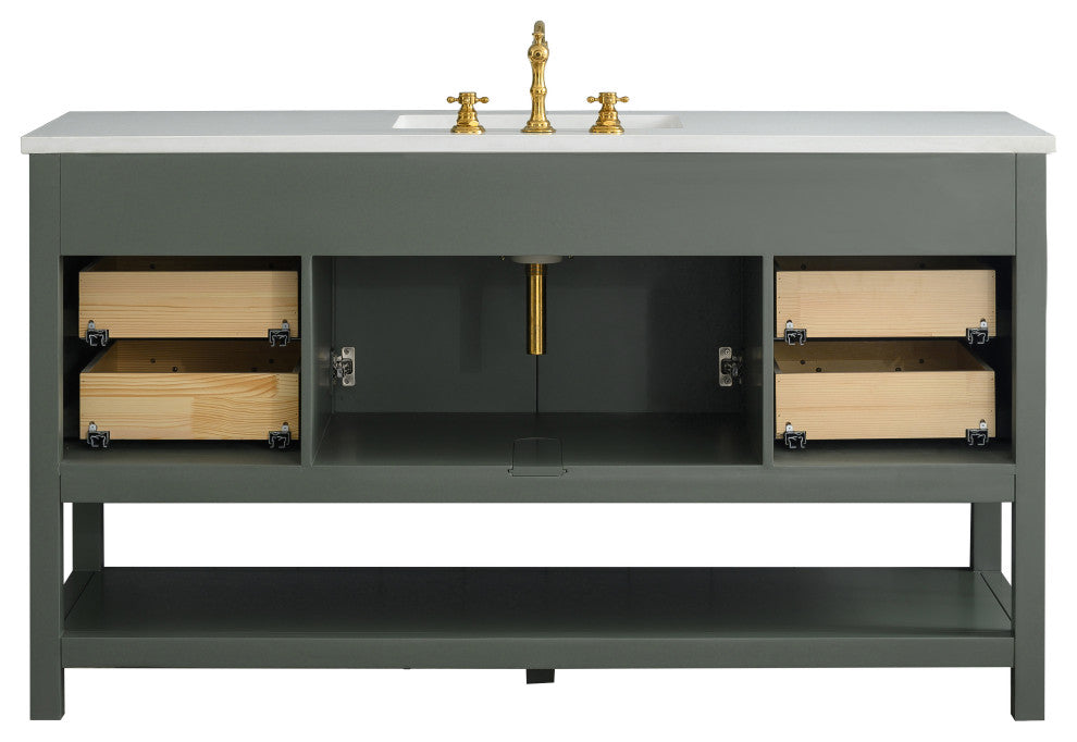 Arlo 60" Bathroom Vanity, Vintage Green