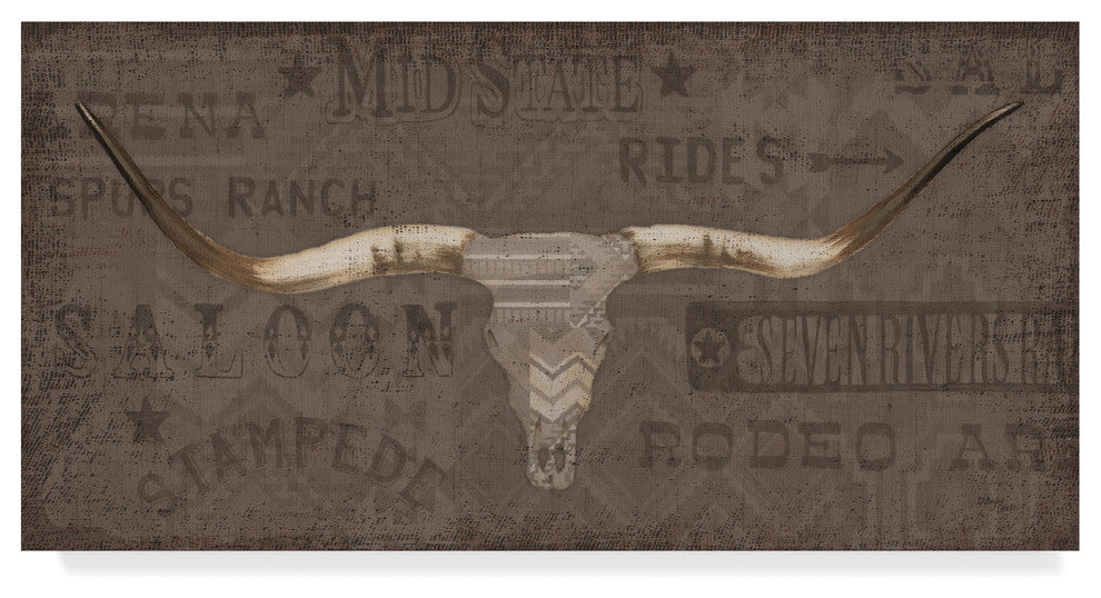 Wellington Studio ''Longhorn I Taupe'' Canvas Art, 47"x24"
