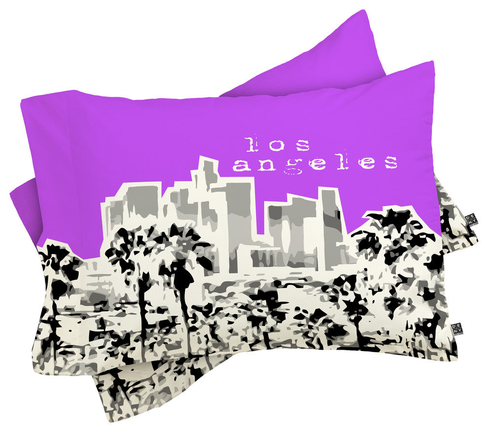 Deny Designs Bird Ave Los Angeles Purple Pillow Shams, King