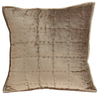 20" X 7" X 20" Transitional Taupe Solid Quilted Pillow Cover With Poly Insert