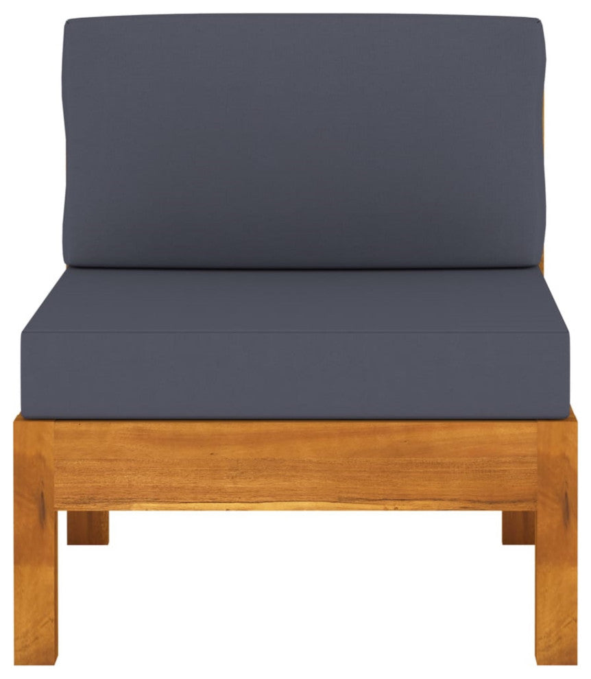 Vidaxl 4-Seater Garden Sofa With Dark Gray Cushions Acacia Wood