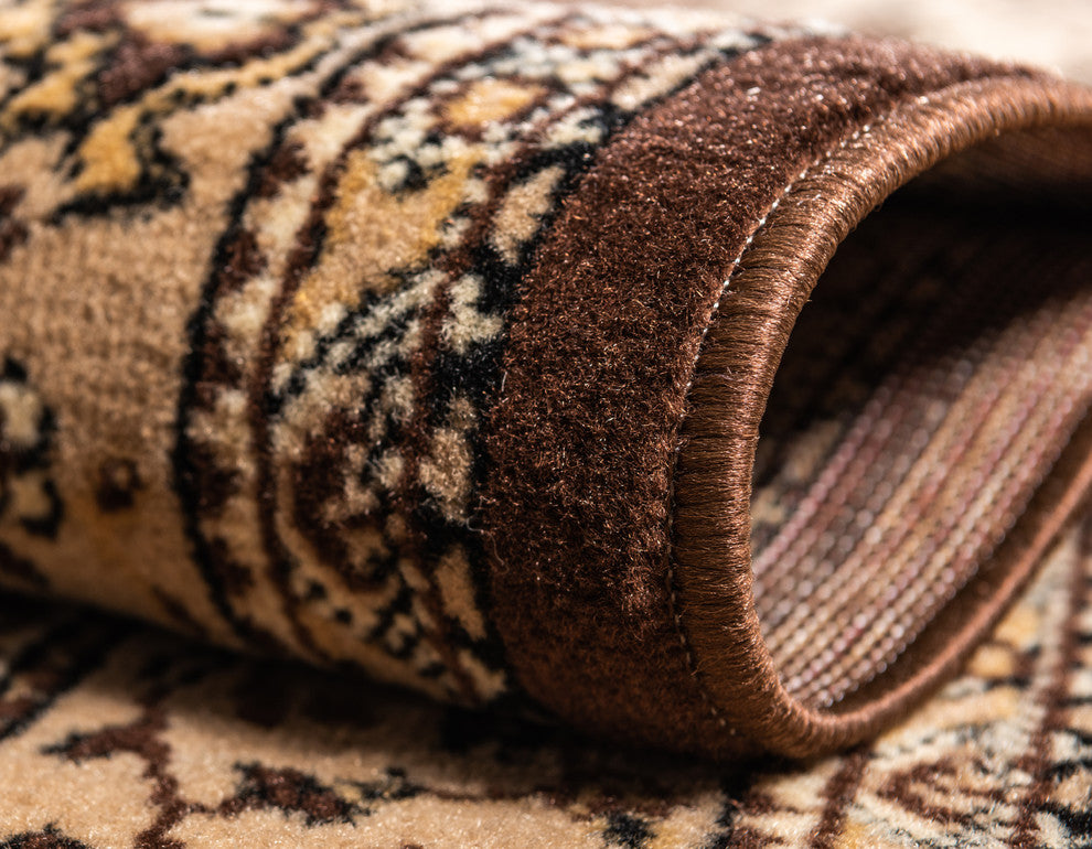 Unique Loom Brown Washington Reza 2' 2 x 8' 2 Runner Rug