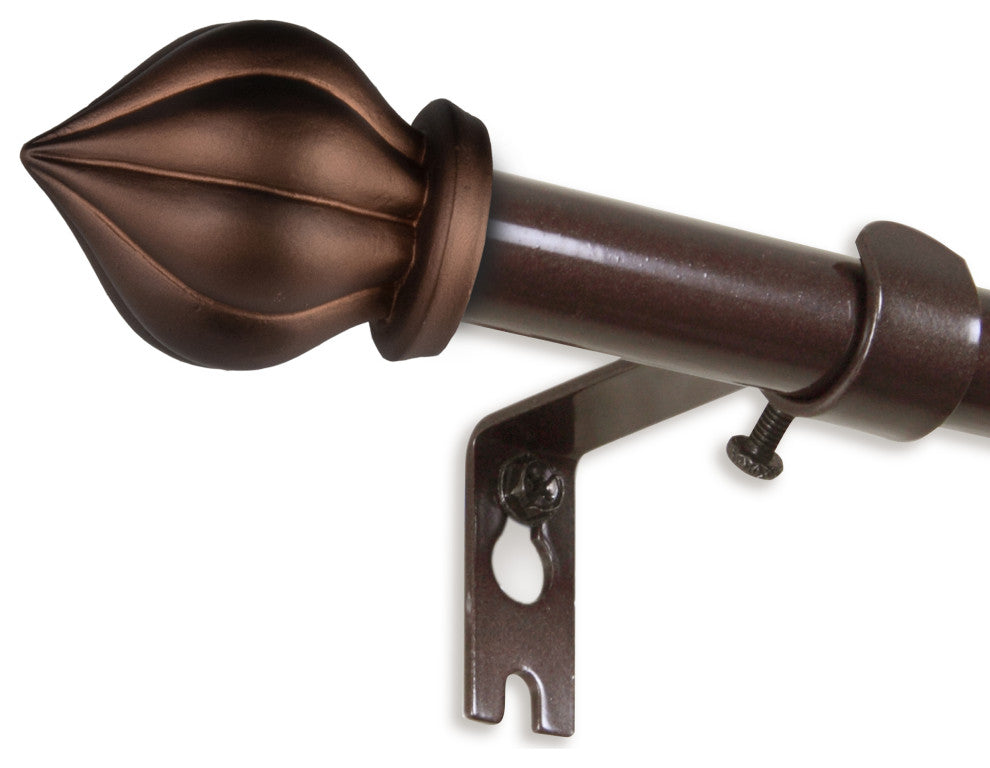 Meda 5/8" Curtain Rod, Cocoa, 28-48"