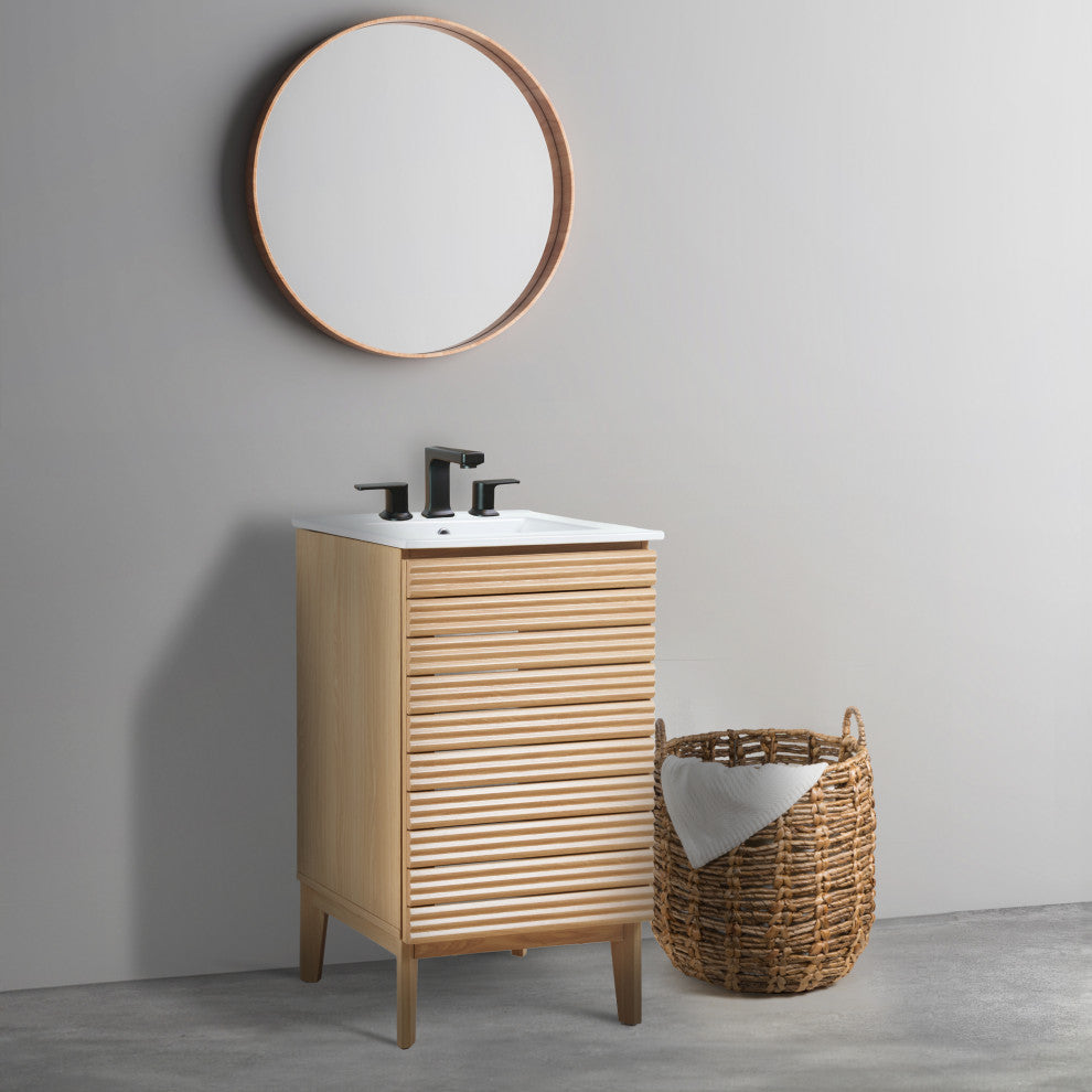 20" Modern Farmhouse 2-Shelf Bath Vanity Cabinet Only (Sink Basin not Included)