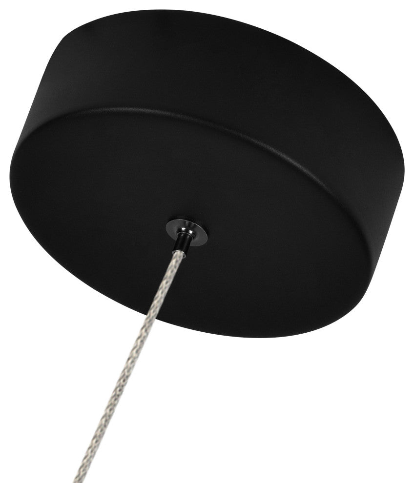 Roma 5" ETL Certified Integrated LED Height Adjustable Pendant, Black