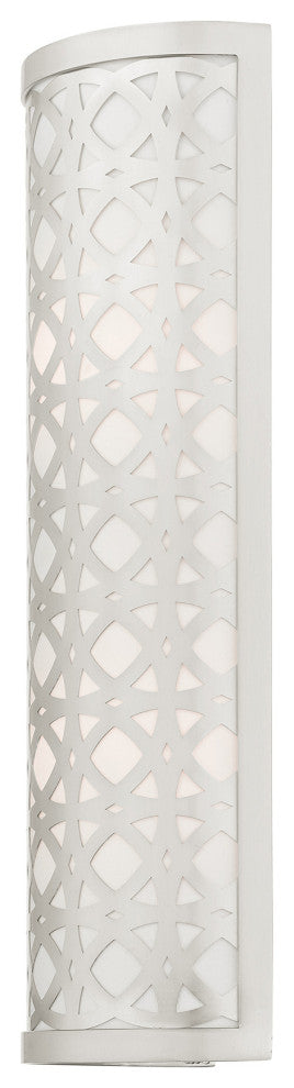 Brushed Nickel Fretwork, Ornamental, Transitional, Sophisticated Sconce