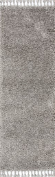 Mercer Shag Plush Tassel Area Rug, Grey, 2 X 8
