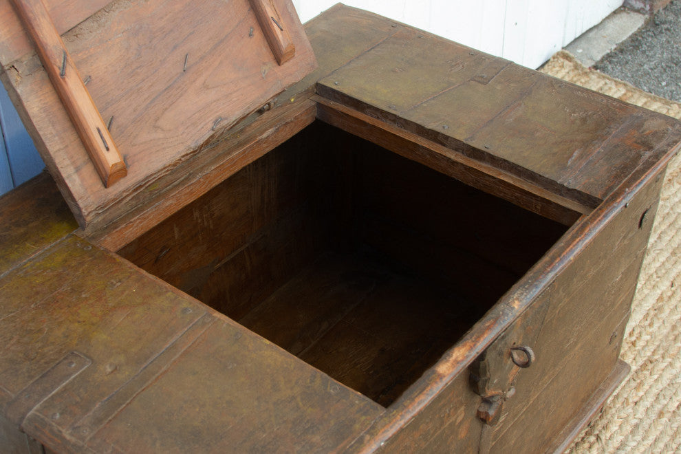 Antique Indo-Portuguese Painted Trunk