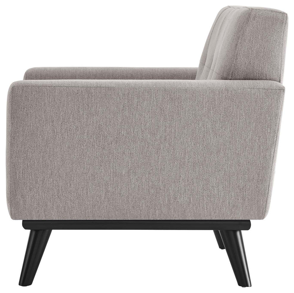 Armchair Accent Chair, Gray, Fabric, Modern, Mid Century Hotel Lounge Cafe