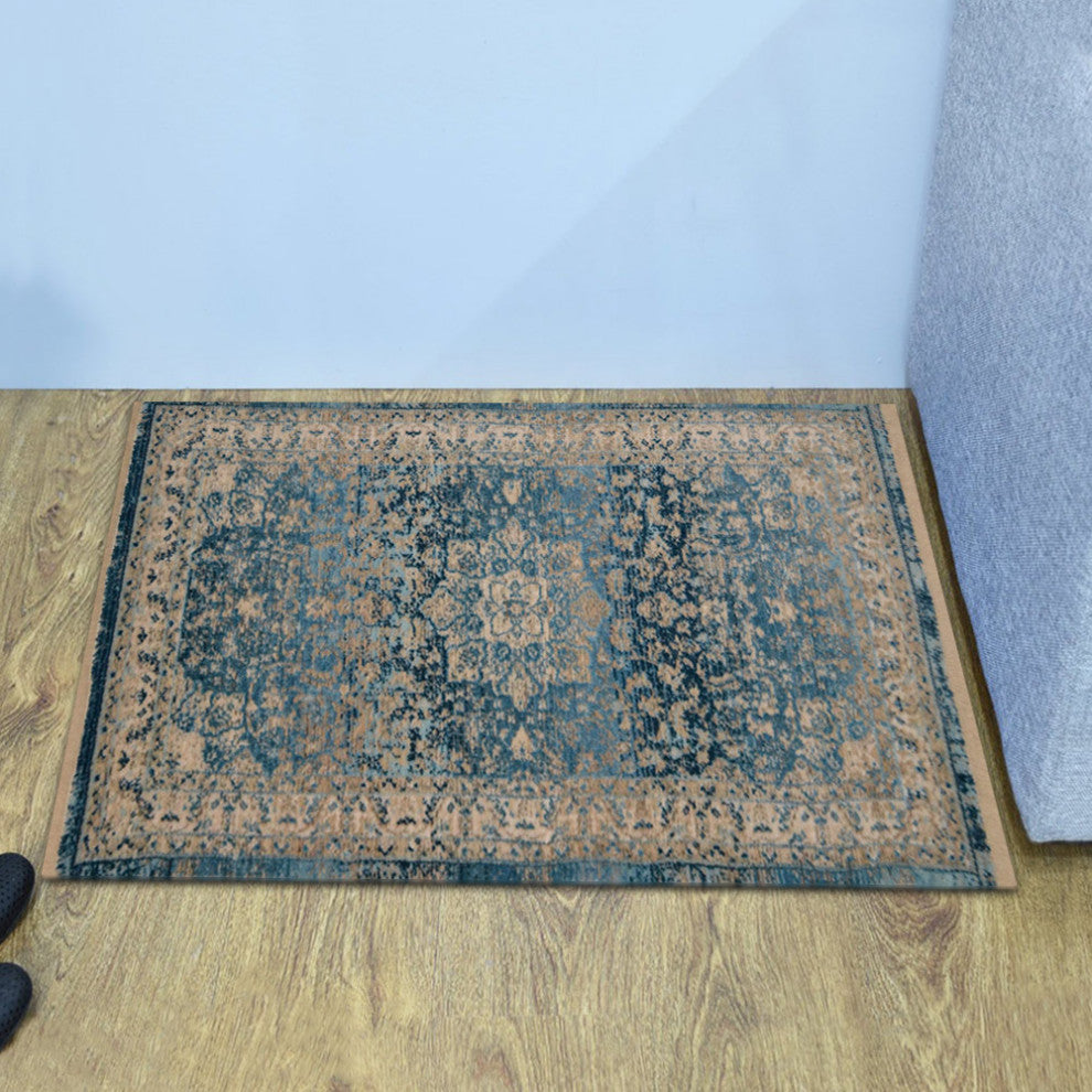 Machine Made Polyester Durable Indoor Outdoor Washable Oriental Pattern Footmat